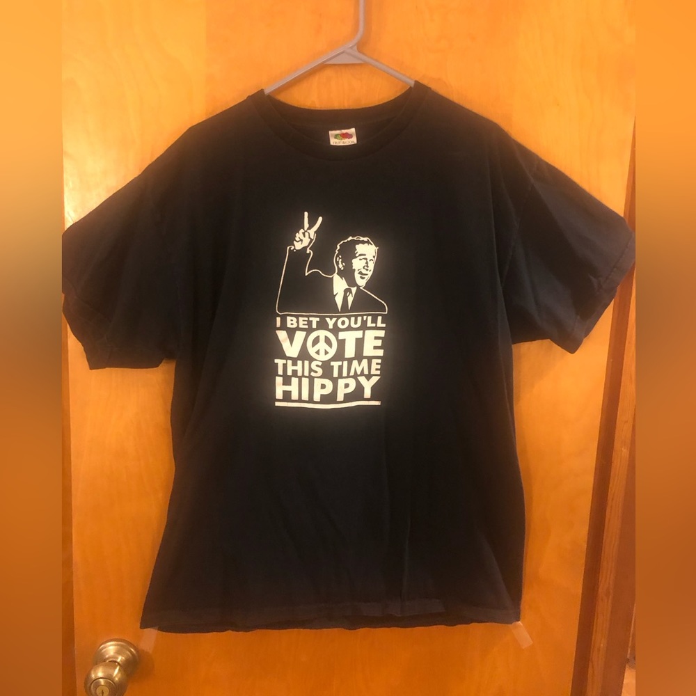 Men’s XL Fruit of the Loom GW Peace Voting tee Heavy Cotton No Rips